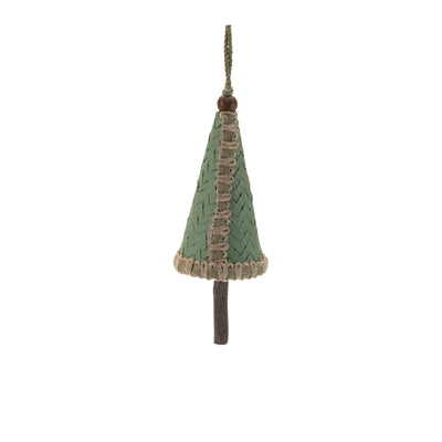 Woven Bamboo Pine Tree Ornament (Set of 4)