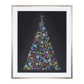 Holiday Jewel Tree Print Under Glass 23.5"H
