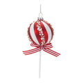 Glass Peppermint Lollipop Ornament (Set of 12)
