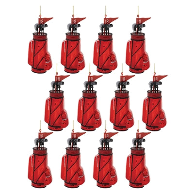 Glass Golf Bag Ornament (Set of 12)