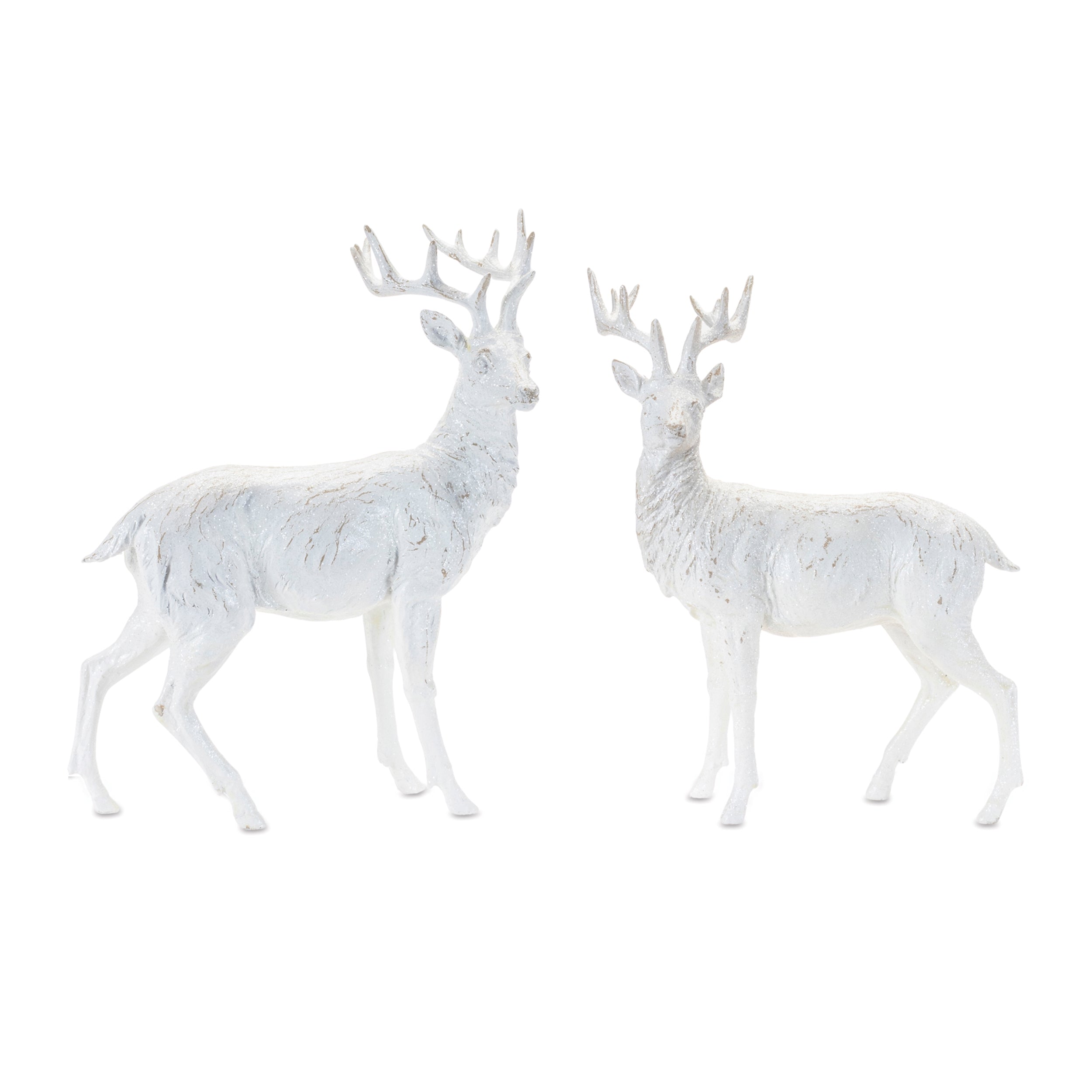 Winter Deer Statue (Set of 2)