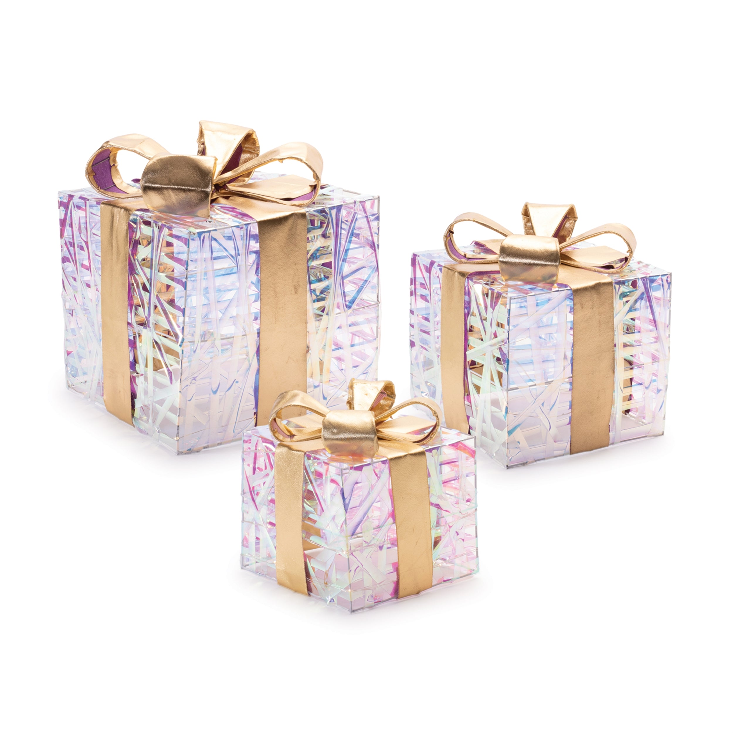 LED Woven Packages with Bow (Set of 3)