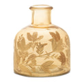 Foliage Etched Glass Bottle Vase (Set of 2)
