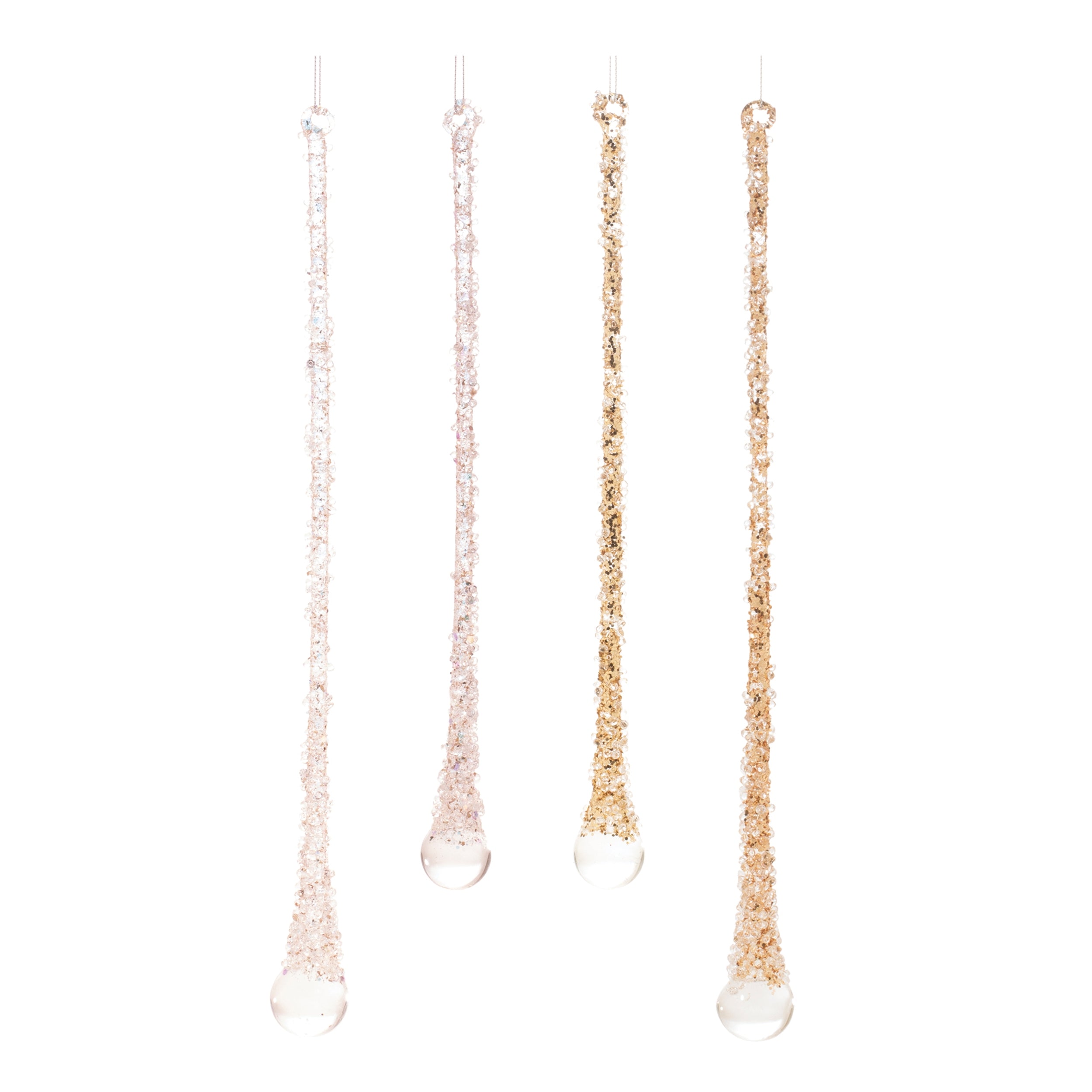 Glitter Drop Ornaments – Set of 24