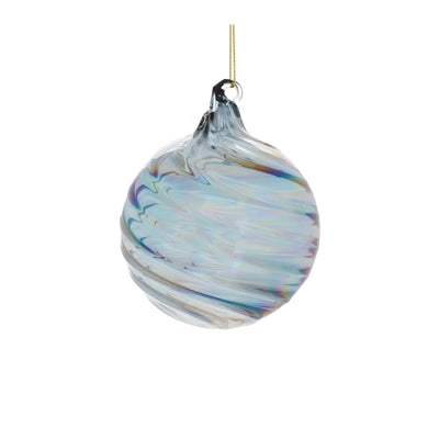 Iridescent Swirl Glass Ornament (Set of 12)
