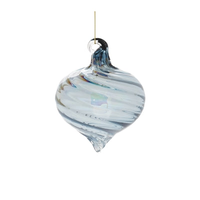 Iridescent Swirl Glass Ornament (Set of 12)