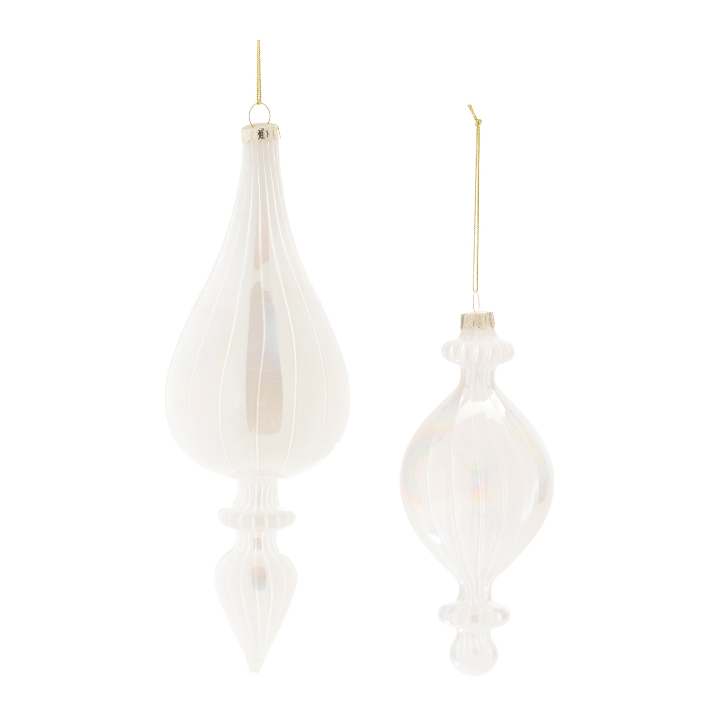 Iridescent Glass Finial Ornament (Set of 6)