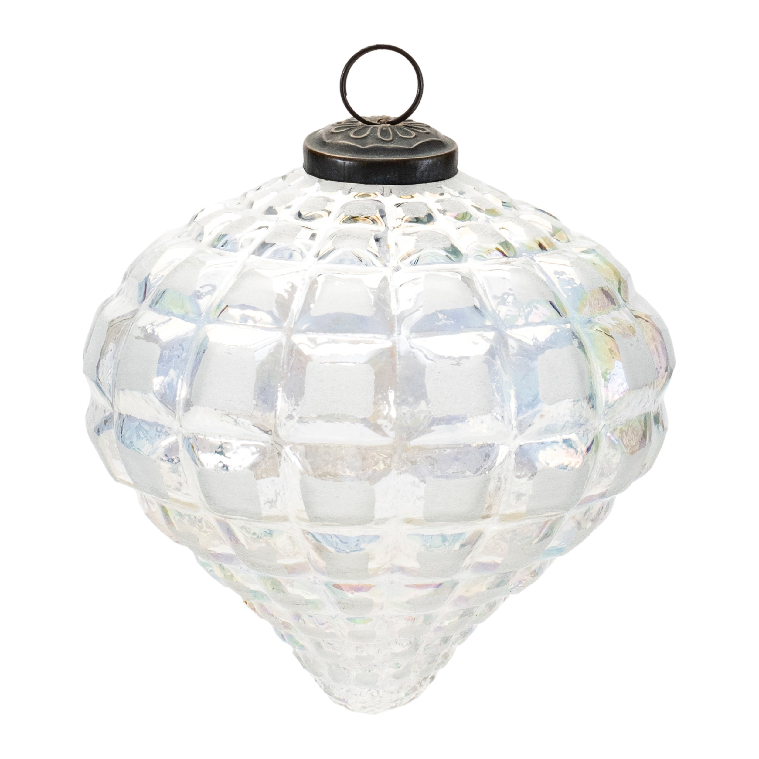 Iridescent Onion Glass Ornaments – Set of 4