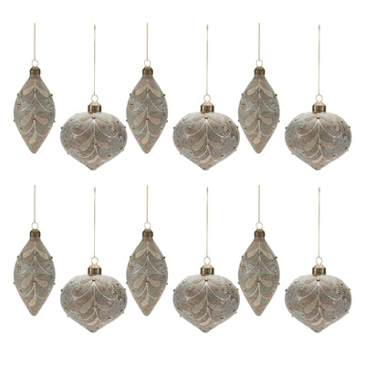 Beaded Glass Ornament (Set of 12)