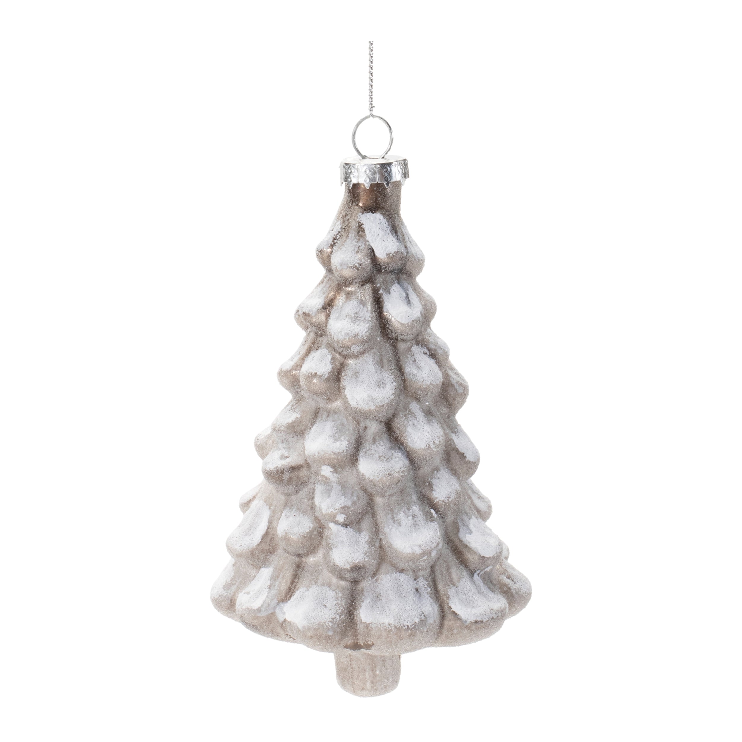 Snowy Glass Tree Ornaments – Set of 6