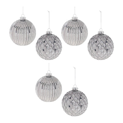 Glittered Glass Ball Ornament (Set of 6)