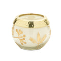 Frosted Juniper Scented Soy Candle with Pressed Leaf Lid (Set of 3)