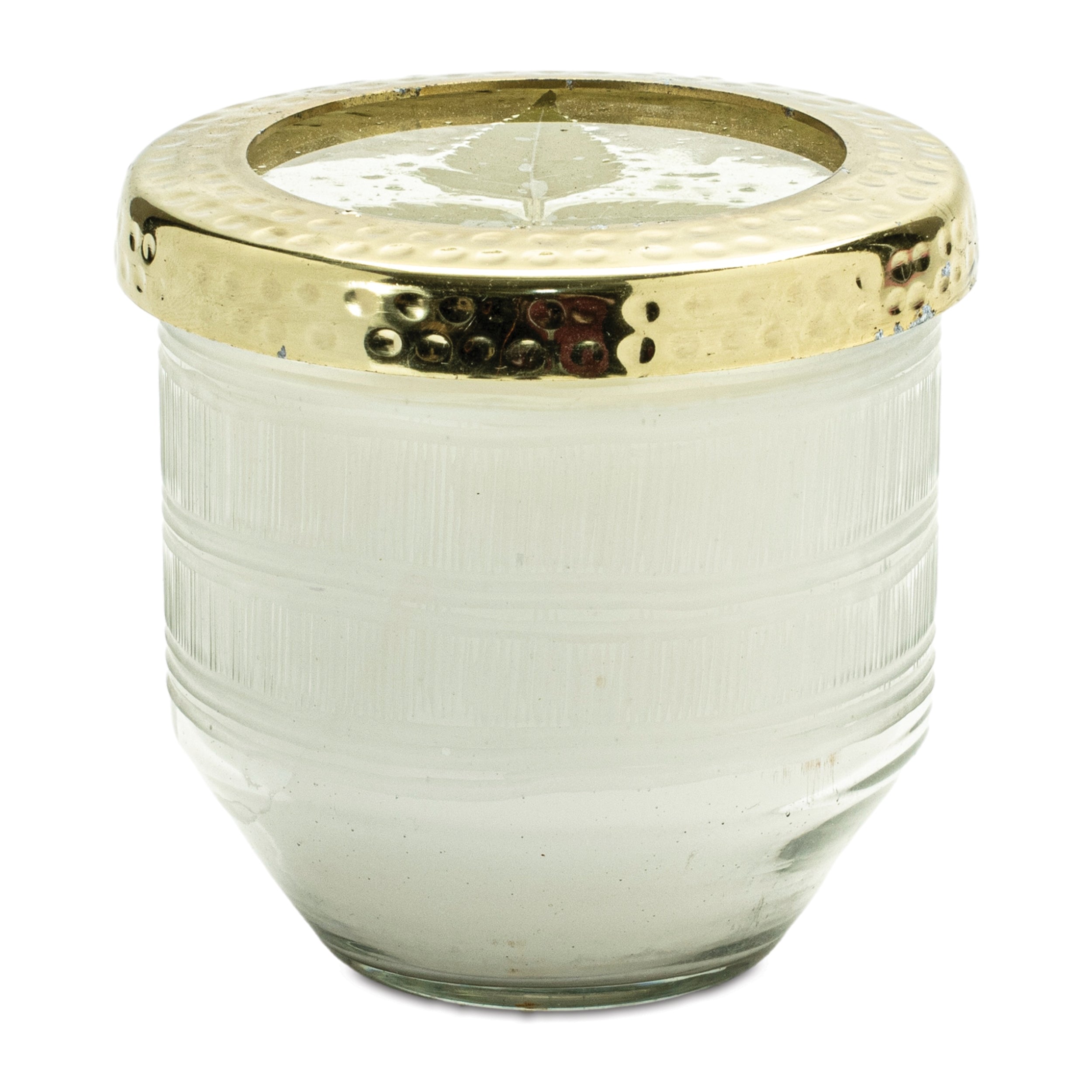 Whit Currant Scented Soy Candle with Pressed Floral Lid 4.25"D