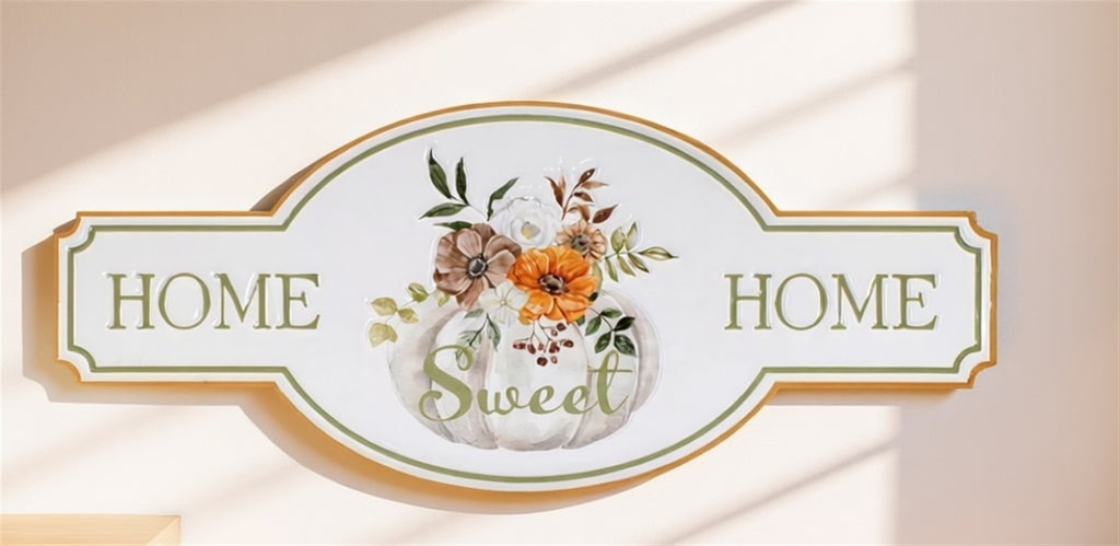 Metal Fall Home Sweet Home Sign 21.75"L
