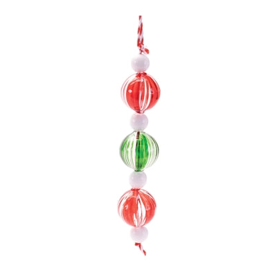 Striped Glass Mini Drop Ornaments – Set of 6