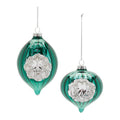 Green Glass Reflector Ornaments – Set of 12