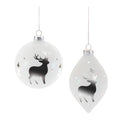 Glittered Glass Deer Ornament (Set of 6)