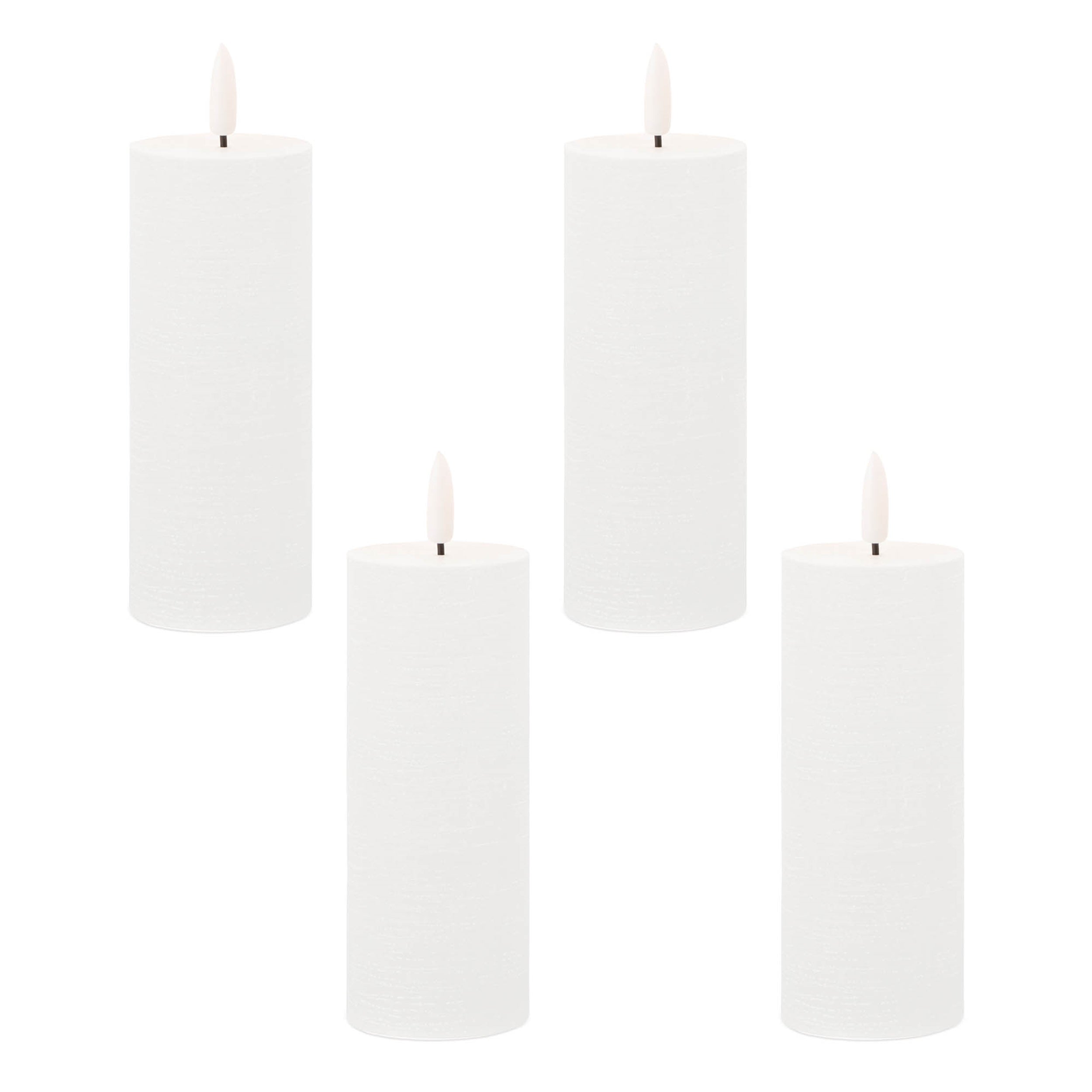 FIA Wick White Pillar Candle (Set of 4)