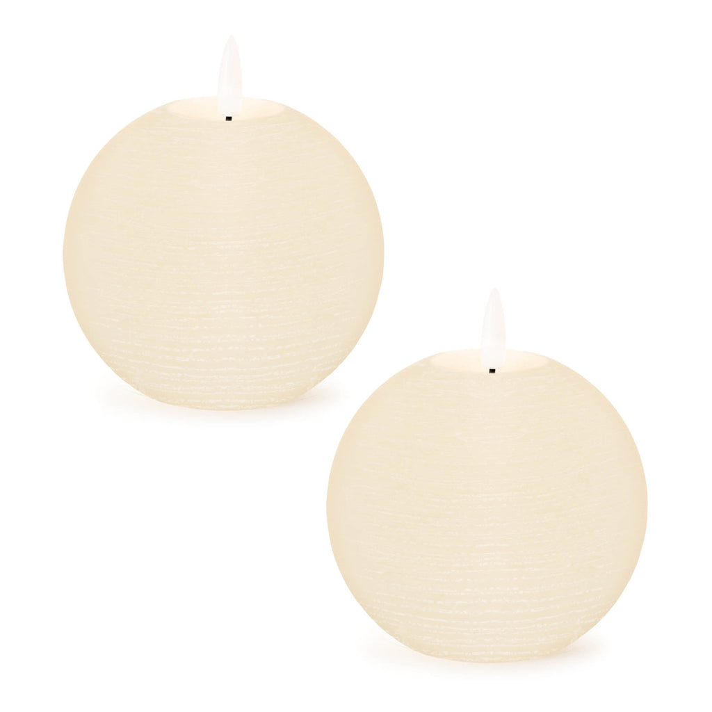 FIA Wick Ivory Round Candle (Set of 2)