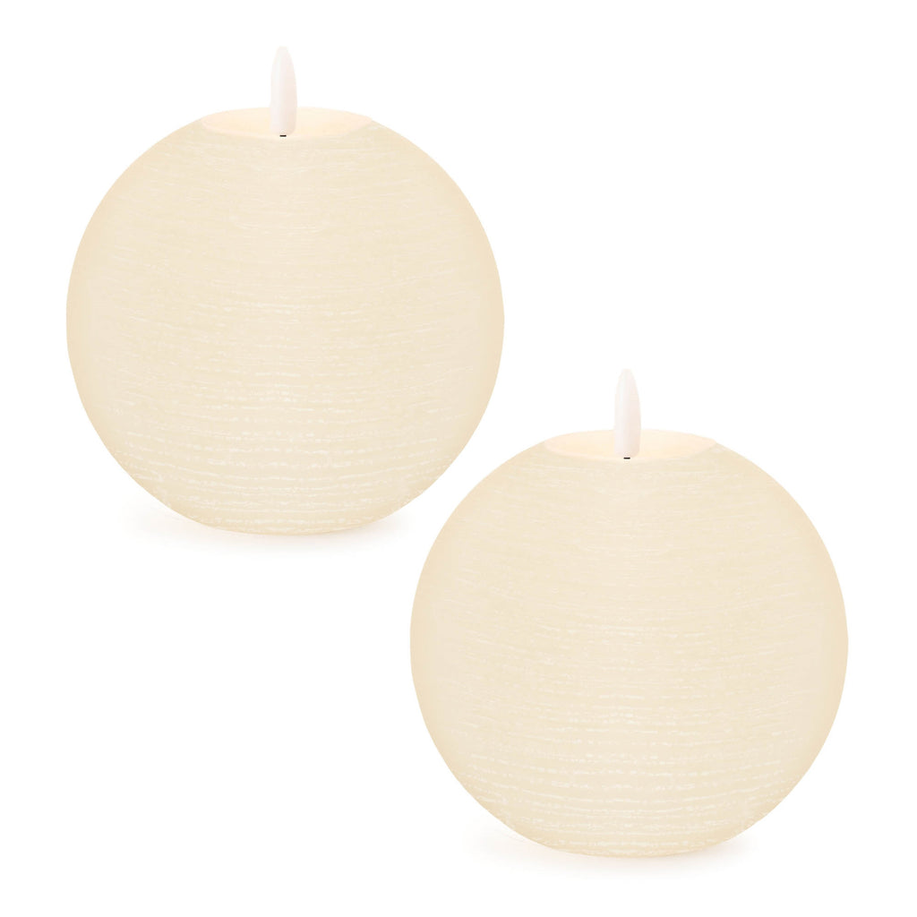 FIA Wick Ivory Round Candle (Set of 2)
