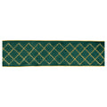 Green w/Gold Lattice Ribbon 4" x 5 Yds.