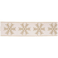 Glittered Snowflake Wired Ribbon 4" x 5 Yds.