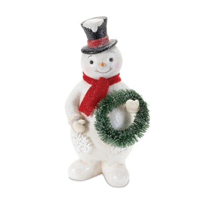 Glittered Snowman Figurine (Set of 2)