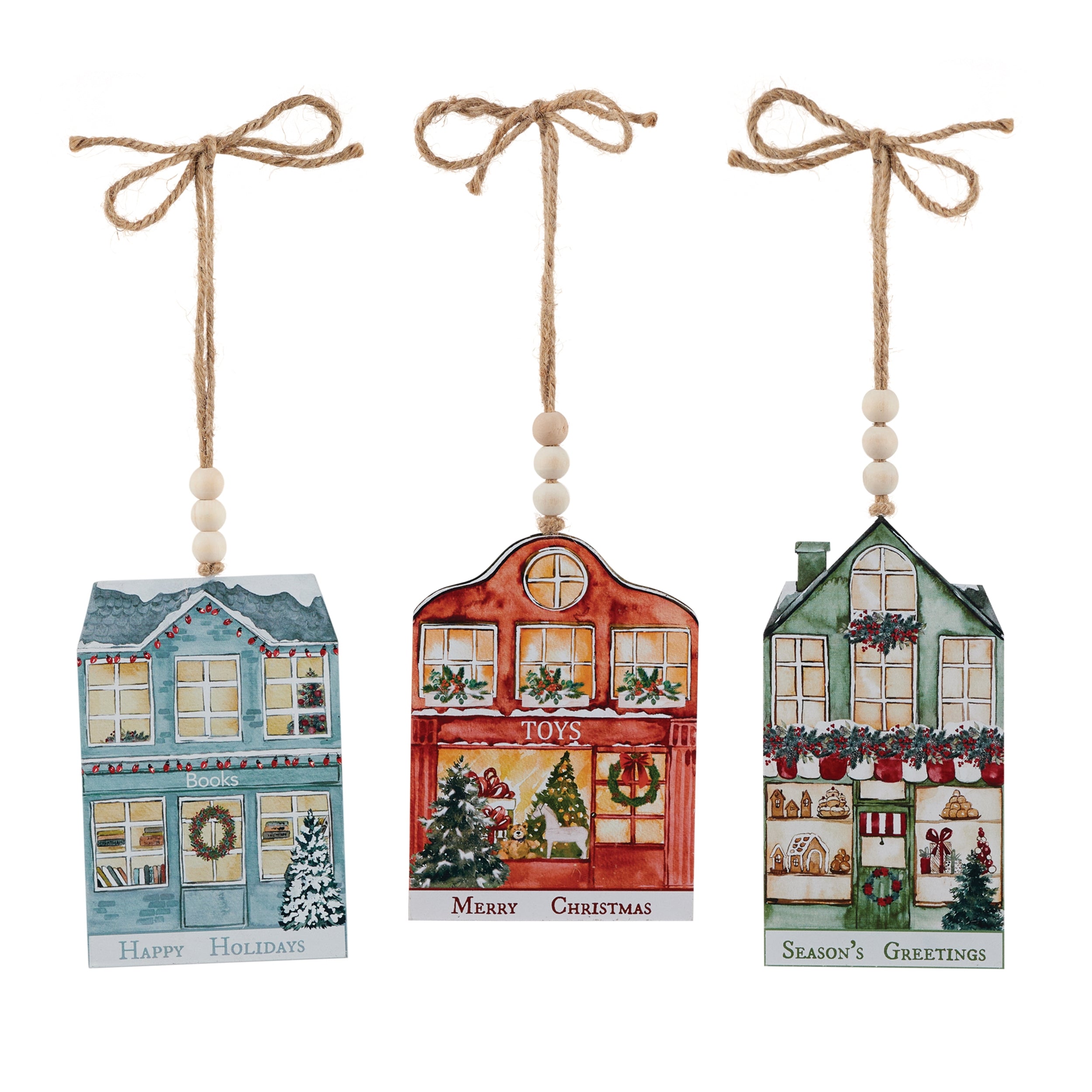 Vintage Shop Ornament (Set of 3)