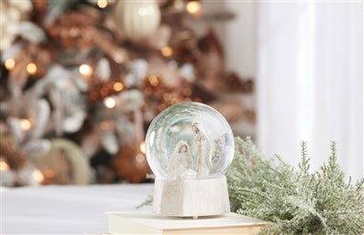 Musical Nativity Scene Snow Globe 5.75"H