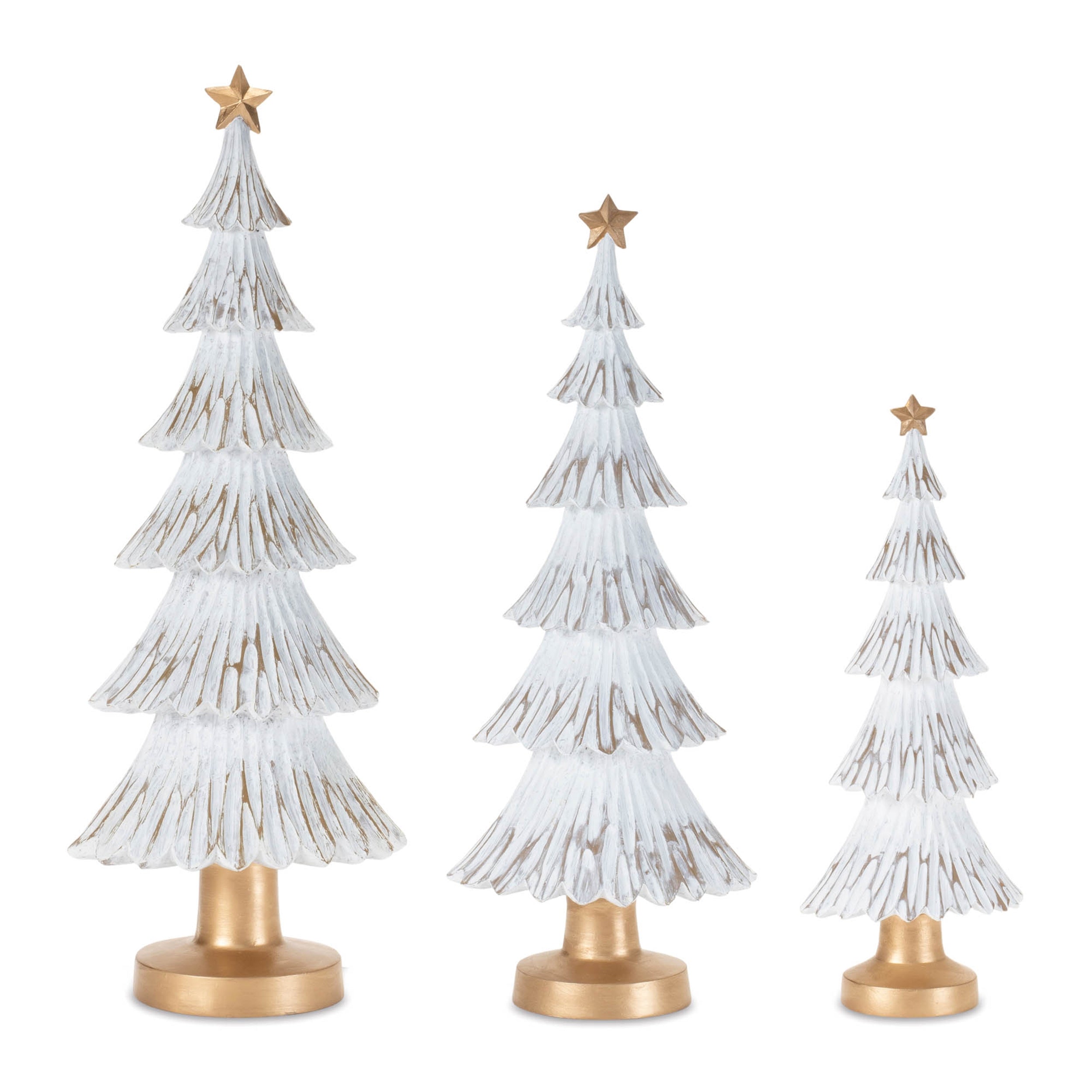 Carved Winter Christmas Tree (Set of 3)