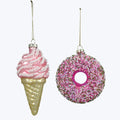 Glass Donut & Ice Cream Ornaments-2 pcs
