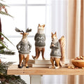 Winter Animal with Sweater Figurine (Set of 3)