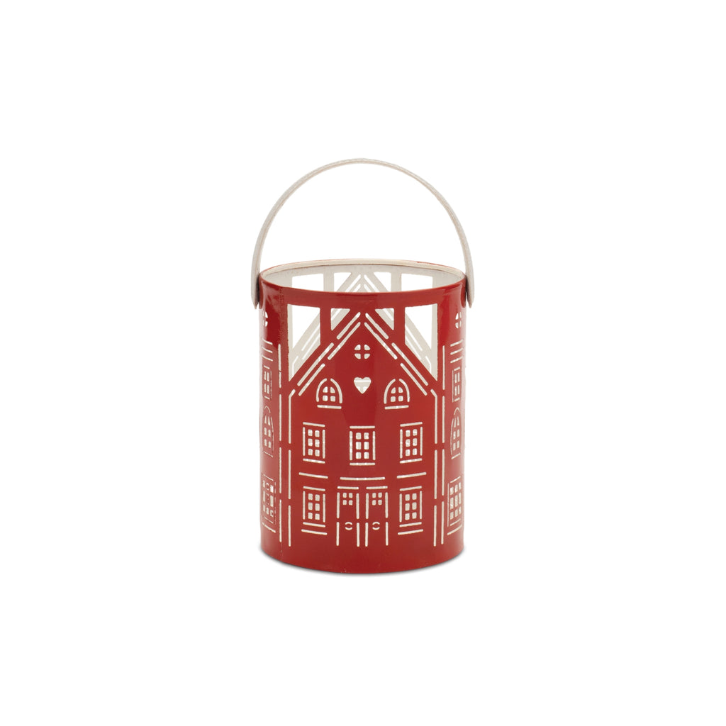 Punched Metal House Lantern (Set of 3)