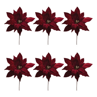 Poinsettia Stem (Set of 6) 31”H Polyester