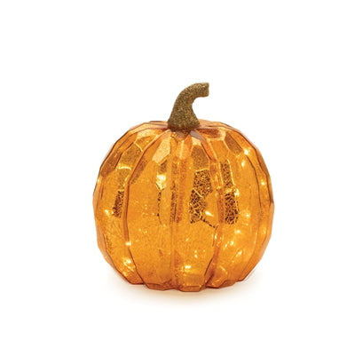 LED Pumpkin (Set of 3) 6.5"H, 4.5"H, 11.5"H Glass 3 AAA Batteries Not Included