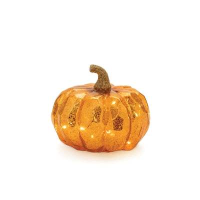 LED Pumpkin (Set of 3) 6.5"H, 4.5"H, 11.5"H Glass 3 AAA Batteries Not Included