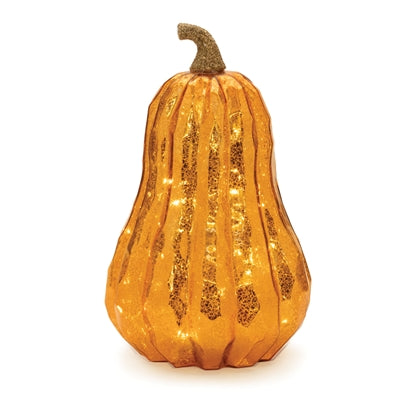LED Pumpkin (Set of 3) 6.5"H, 4.5"H, 11.5"H Glass 3 AAA Batteries Not Included