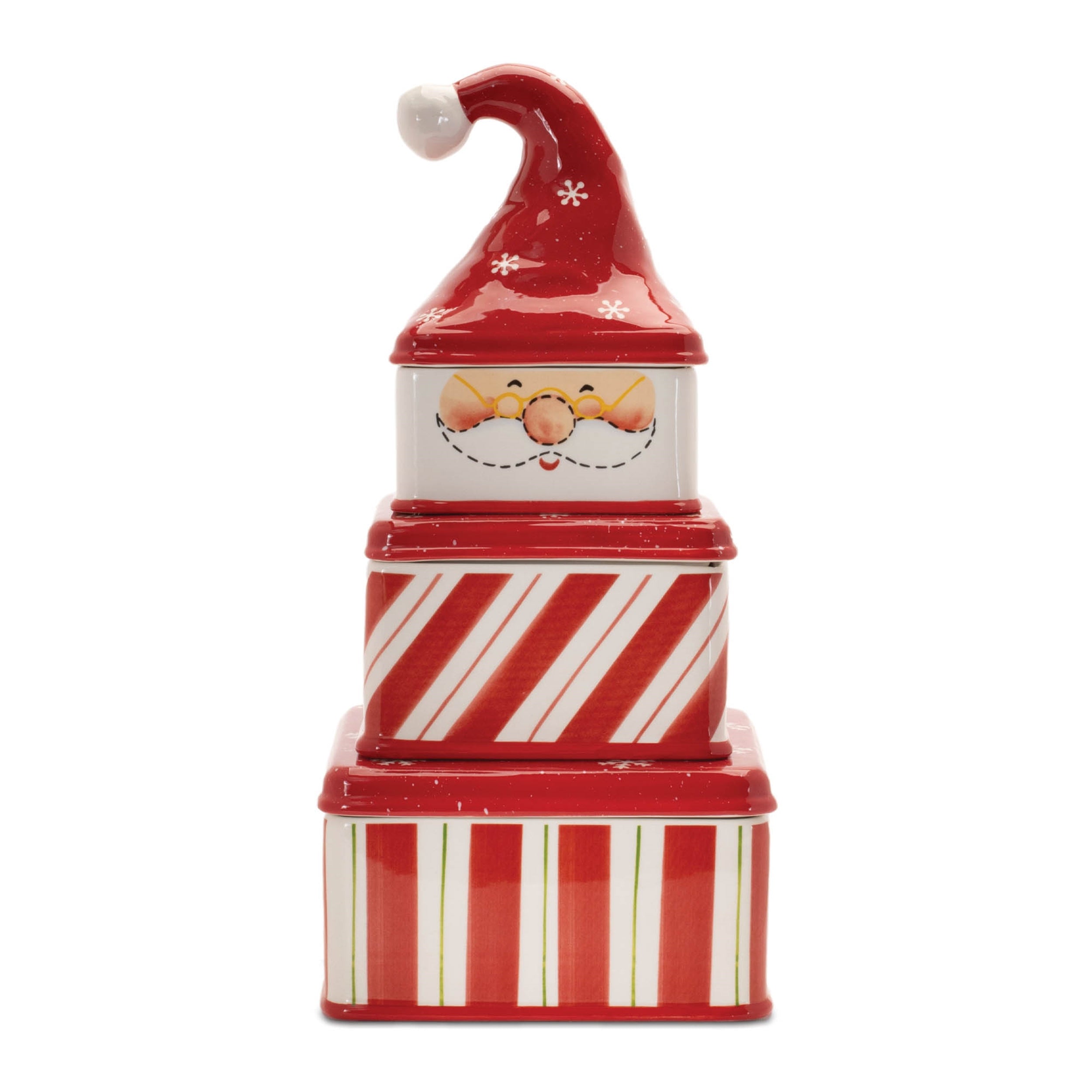 Ceramic Stacking Santa Character (Set of 3)