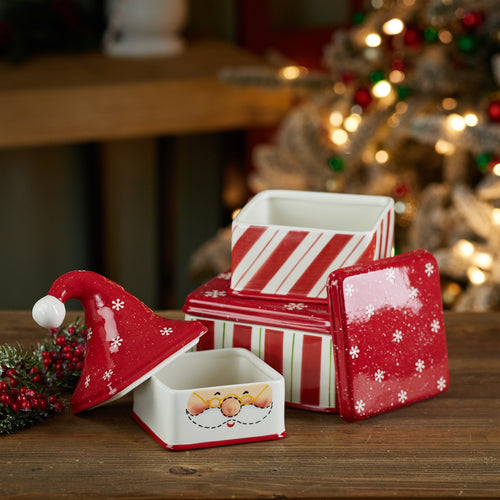 Ceramic Stacking Santa Character (Set of 3)