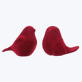 Ceramic Flocked Christmas Bird Decor Tabletop-6pcs