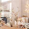 Deer w/Wreath (Set of 2) 16"L x 19"H, 17.5"L x 27.5"H Resin