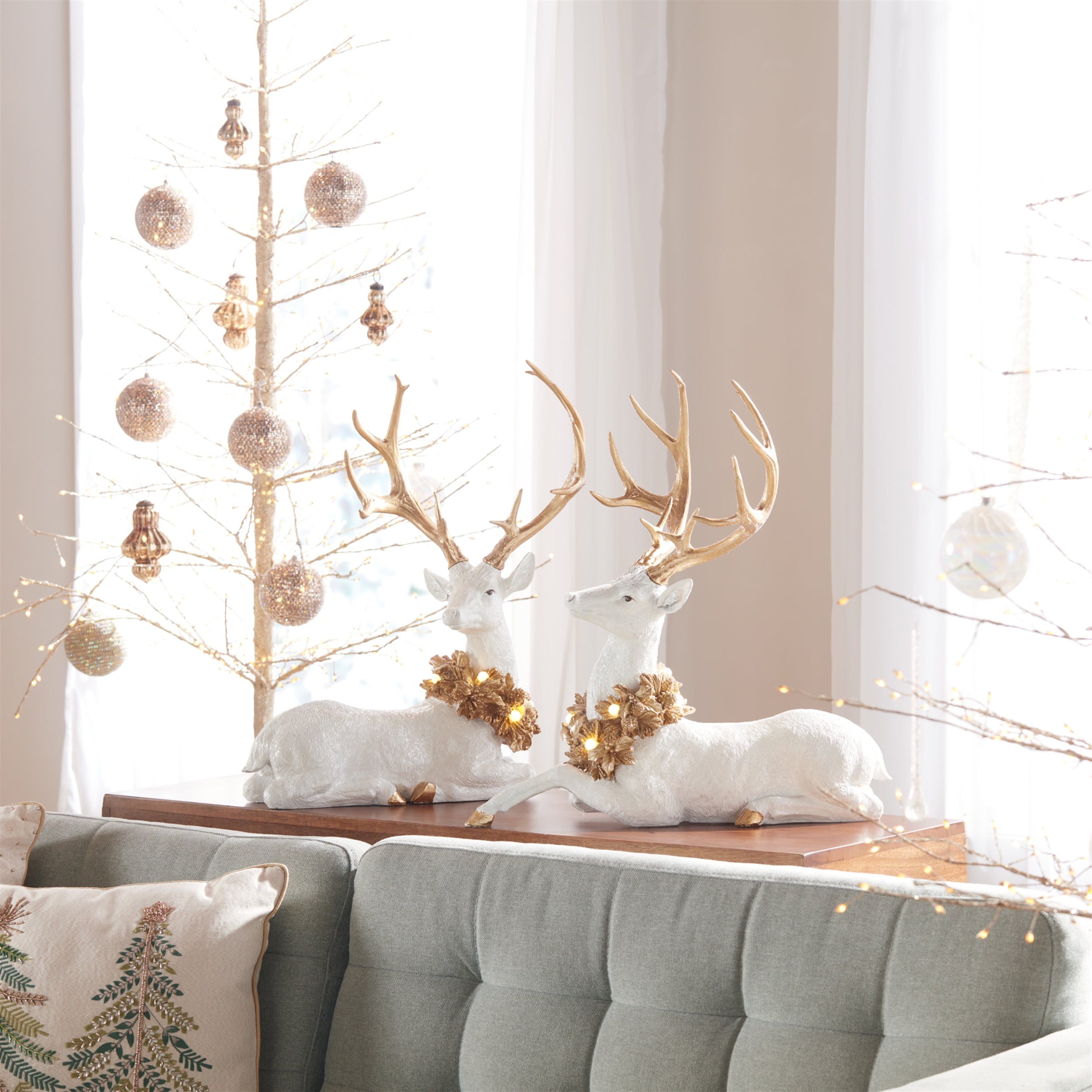 LED Holiday Deer Figurine (Set of 2)