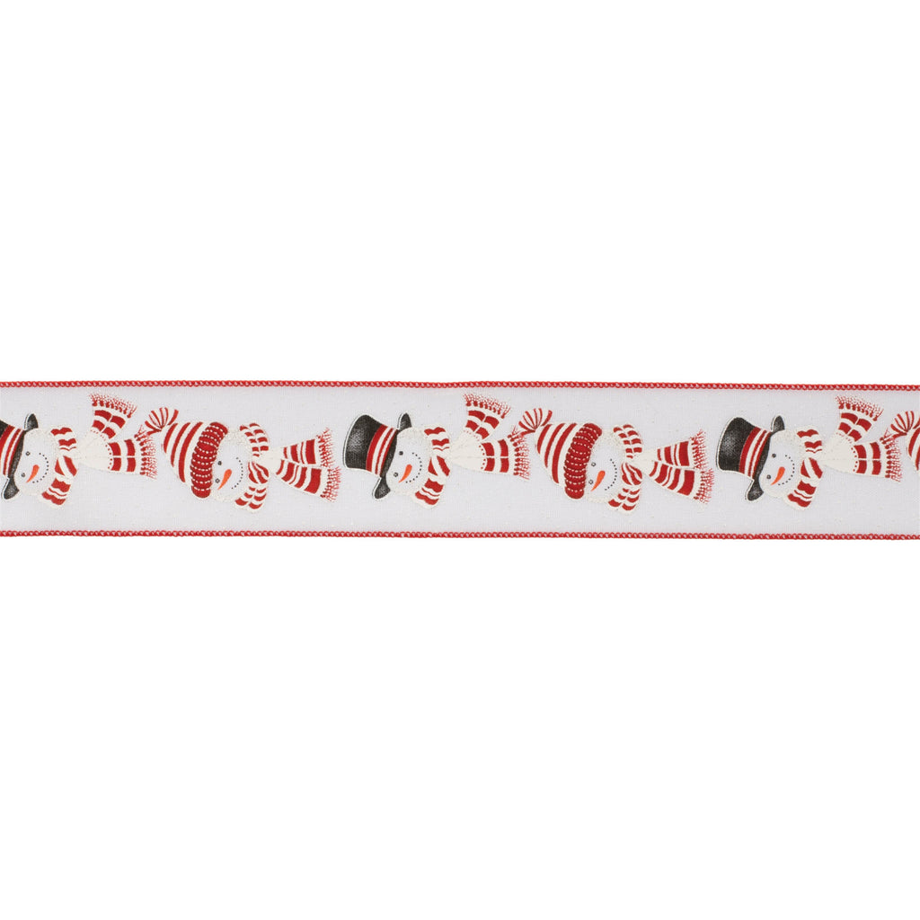 Glittered Snowman Wired Ribbon (Set of 2)