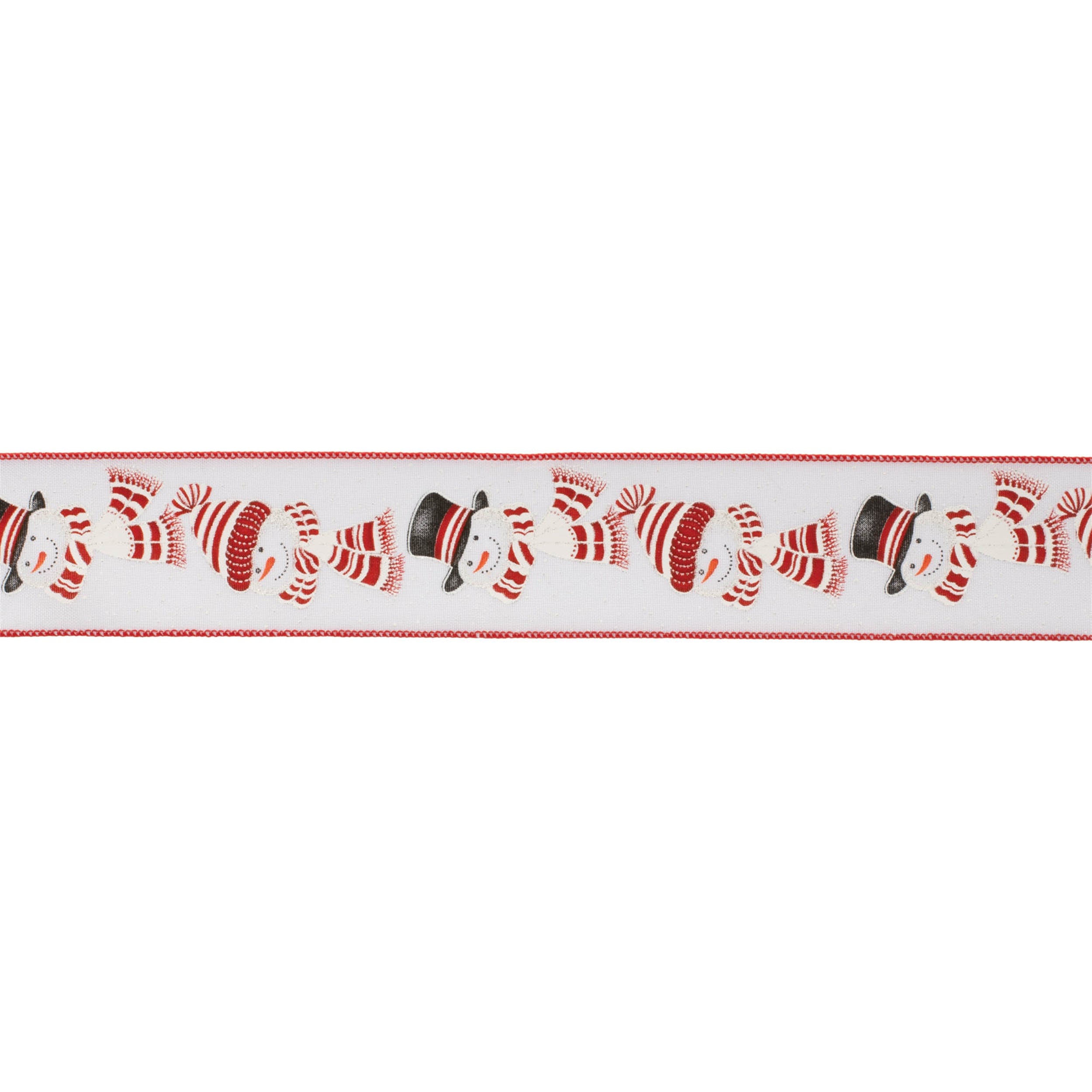 Glittered Snowman Wired Ribbon (Set of 2)