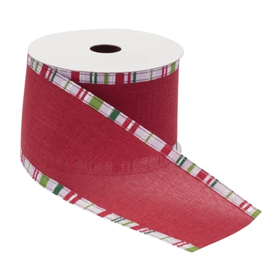 Striped Trim Wired Ribbon (Set of 2)