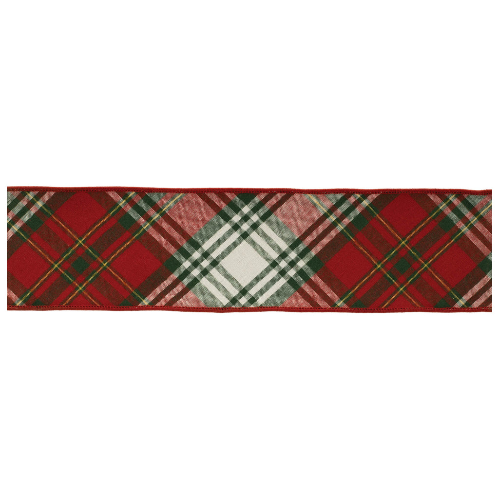 Plaid Pattern Wired Ribbon 4" x 5 Yds.
