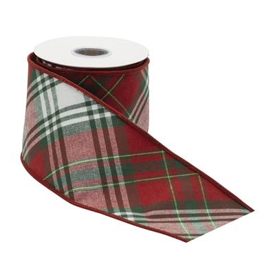 Plaid Pattern Wired Ribbon 4" x 5 Yds.