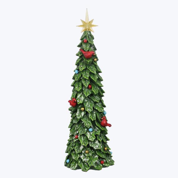 Resin Christmas Tree with Led Tabletop with Timer-Set of 2