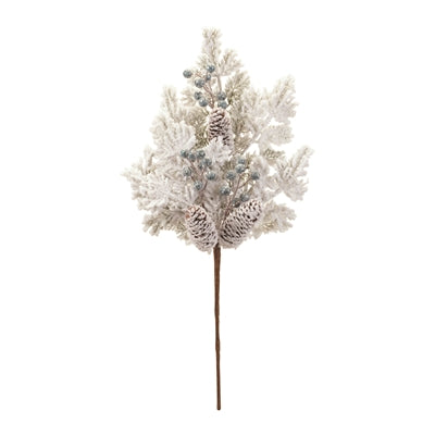 Flocked Pine Berry Spray (Set of 2)