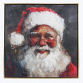 Poly Frame Canvas Santa Wall Art With Hand Painting